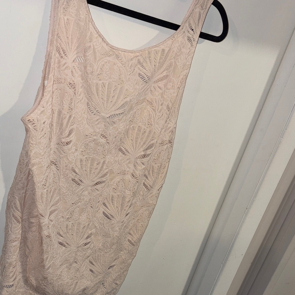 Shade & Shore Blush Lace Tank